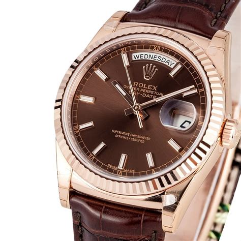 rolex president leather gold|pre owned Rolex president watches.